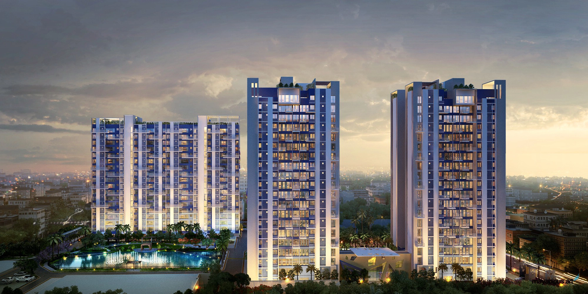 Areal view of 3bhk flats near tollygunge from Morya