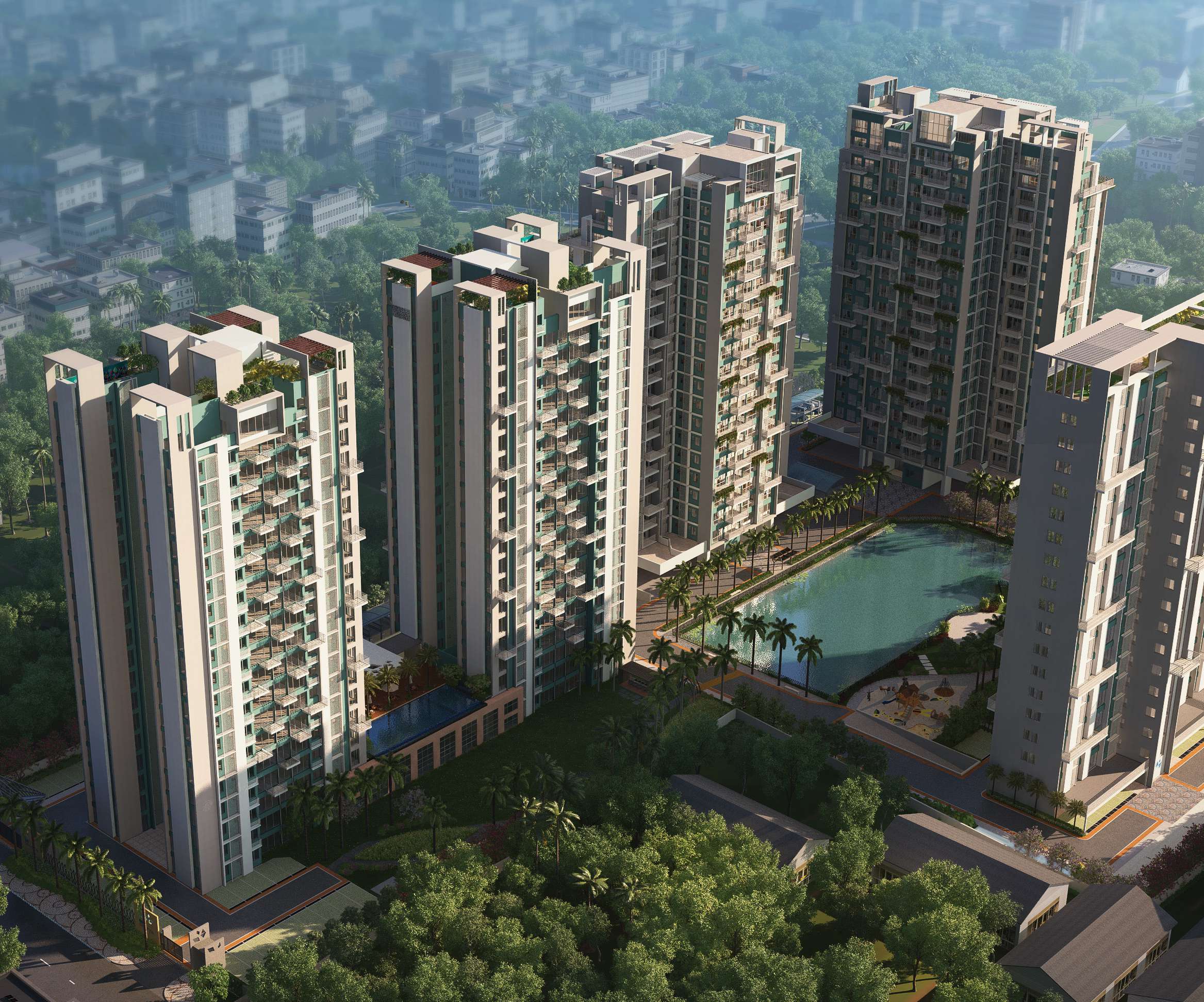 Areal view of 3bhk flats near tollygunge from Morya